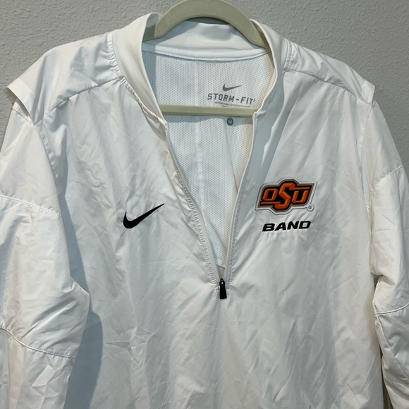 Oklahoma State Cowboys White Jacket Mens M Nike Storm Fit 1/4 Zipper - Picture 5 of 13
